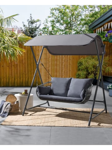Beliani Gartenschaukel FIASTRA in Grau - (W) 170 x (H) 202 x (L) 140 cm