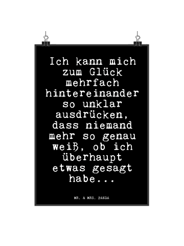 Mr. & Mrs. Panda Poster Ich kann mich zum... mit Spruch in Schwarz