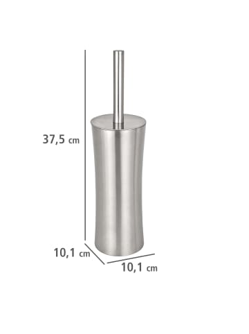 Wenko Bürstenbehälter PIENO + WC-Bürste in Silbern, (B) 10 x (H) 26 x (L) 10 cm