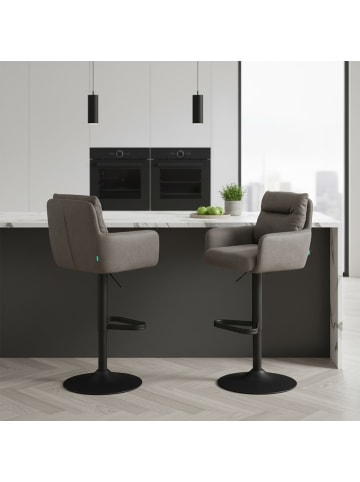 DUBI Möbel 2er-Set: Barhocker Aris in Taupe - (B)54 x (H)101 x  (T)57 cm