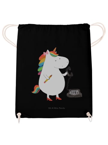 Mr. & Mrs. Panda Gym Bag Einhorn Sekretärin ohne Spruch in Schwarz