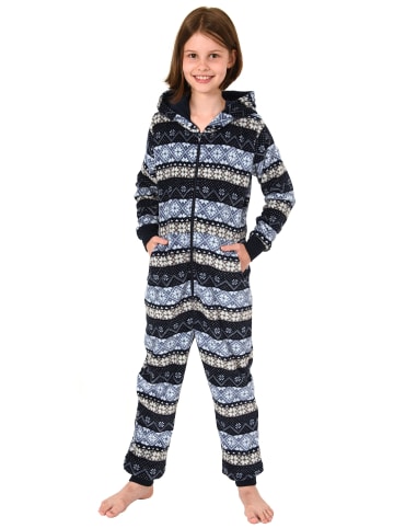 NORMANN Jumpsuit Overall Schlafanzug Pyjama langarm Norweger - 50899 in navy