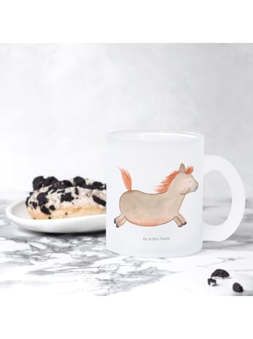 Mr. & Mrs. Panda Teetasse Pferd Springen ohne Spruch in Transparent