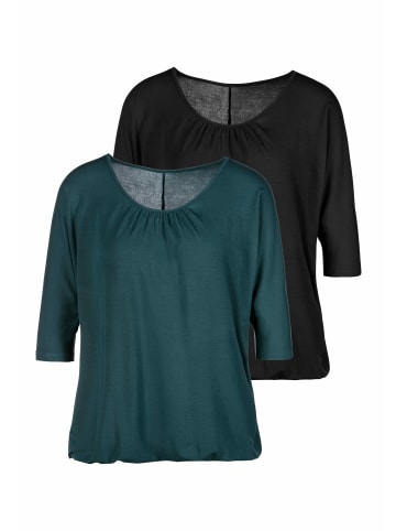 LASCANA 3/4-Arm-Shirt in petrol, schwarz