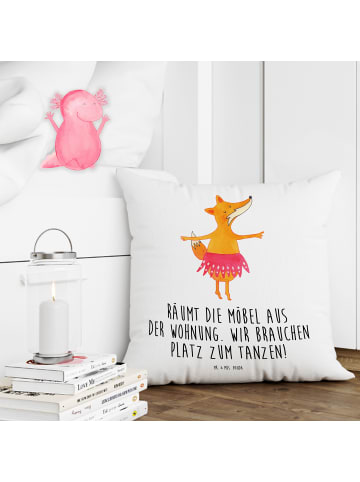 Mr. & Mrs. Panda Kissen 40x40 Fuchs Ballerina mit Spruch in Weiß