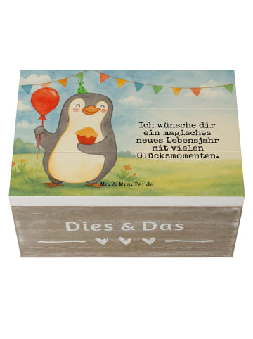 Mr. & Mrs. Panda Erinnerungsbox Pinguin Geburtstag Design mit Sp... in Weiß