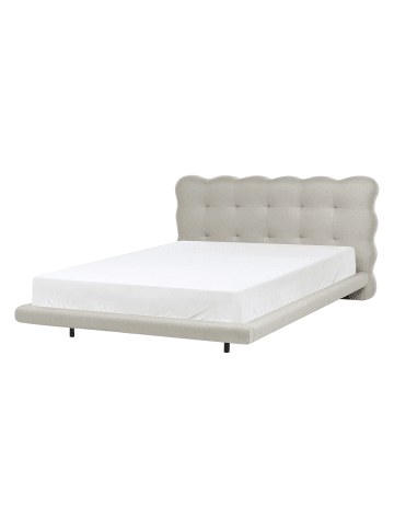 Beliani 2-tlg Doppelbett SOULISSE in Beige/Schwarz