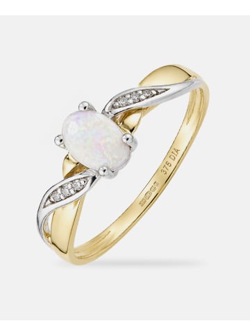 Diamant L'éternel Ring, mit Opal, 375 Gelbgold