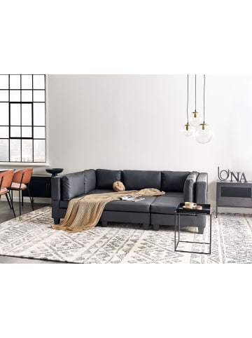 Beliani 6-tlg Modulsofa UNSTAD in Schwarz