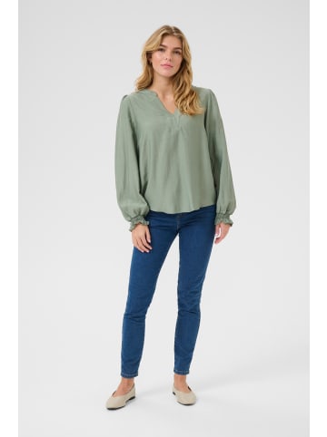 Kaffe Langarm-Bluse KAmariana Regular fit in Oil Green