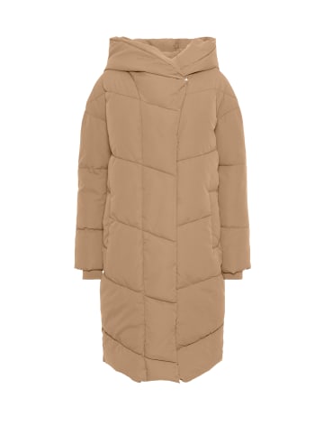 Noisy may Lange Wattierte Winterjacke NMTALLY Kapuzen Oversized Parka in Beige