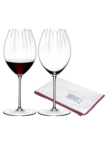 RIEDEL Glas 2er Set Syrah Shiraz Gläser inkl. Poliertuch Performance 631 ml in transparent