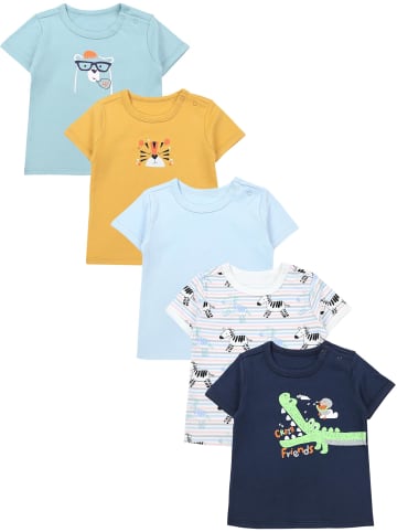 TupTam Baby Kurzarm T-Shirt 5er Set in blau/gelb