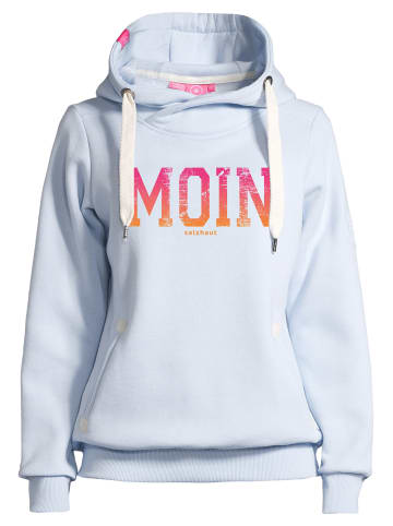 Salzhaut Hoodie SÜNN - MOIN FARBVERLAUF in Light blue-Neonorange-Neonpink