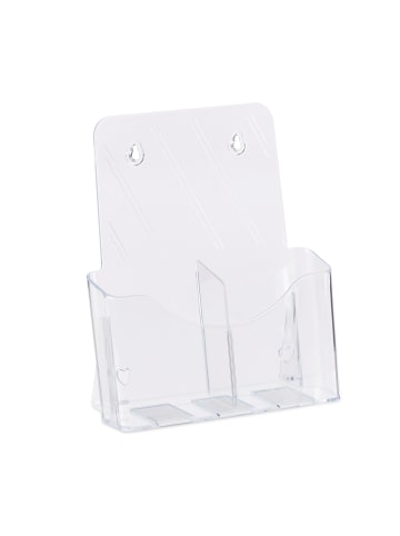 relaxdays Prospekthalter in Transparent DIN A4 & DIN Lang - (B)24x (H)27 x (T)10 cm