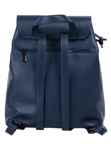 Cluty Rucksack echt Leder in blau
