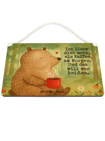 Mr. & Mrs. Panda Schild Bär Morgenkaffee Design mit Spruch in Weiß