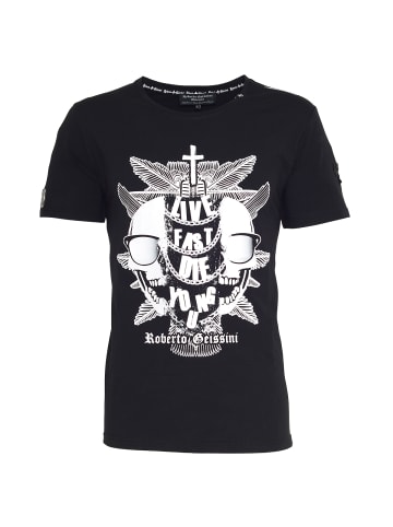 Roberto Geissini Live Fast T-Shirt Schwarz