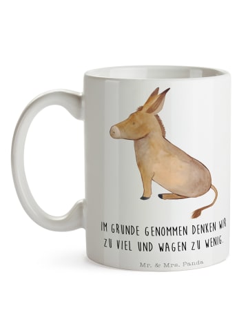Mr. & Mrs. Panda Kaffeebecher Esel mit Spruch in Weiß