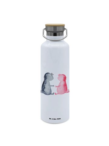 Mr. & Mrs. Panda Trinkflasche Axolotl Liebe ohne Spruch in Weiß