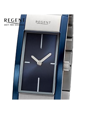 Regent Armbanduhr Regent Metallarmband blau, silber mittel (ca.18x38mm)