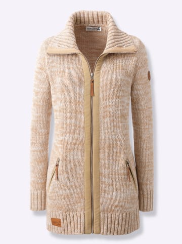 WITT WEIDEN Longstrickjacke in camel-ecru-meliert