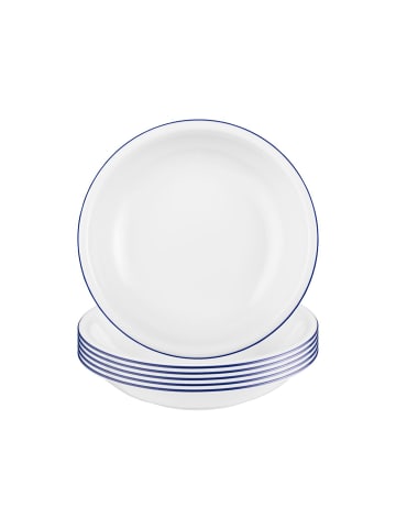 Seltmann Weiden 6er Set Suppenteller Compact Blaurand in ø 20,2 cm in weiß-blau