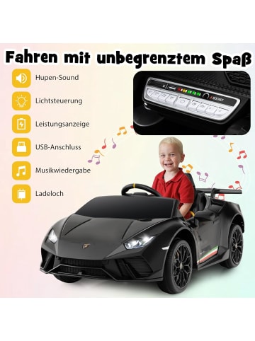COSTWAY Kinder Elektroauto Lamborghini in Schwarz