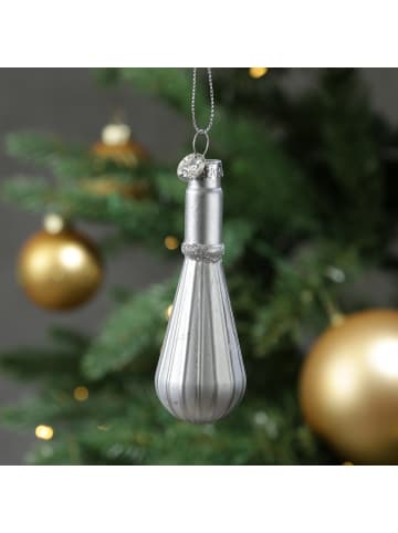 MARELIDA Weihnachtsbaumschmuck Schneebesen Glas Küchenhelfer H: 10cm silber