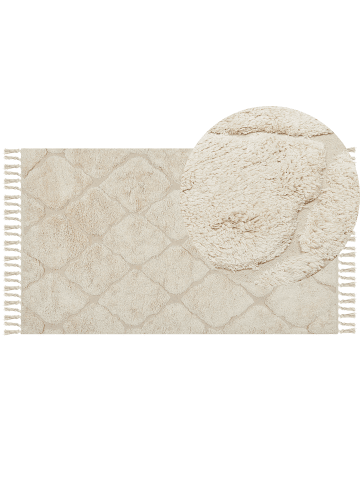Beliani Kurzflor SILCHAR in Beige - (W) 80 x (H) 1.5 x (L) 150 cm