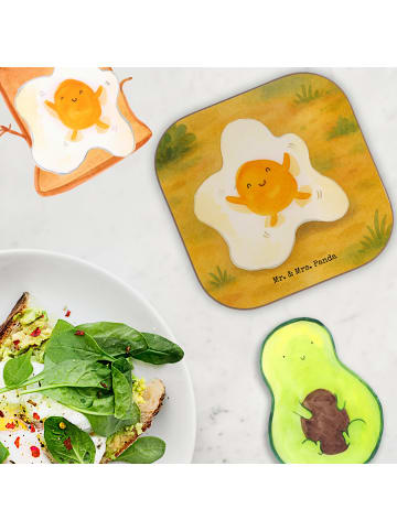 Mr. & Mrs. Panda Untersetzer für Gläser Spiegelei Ei Design ohne... in Weiß