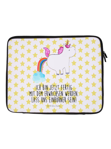 Mr. & Mrs. Panda Notebook Tasche Einhorn Pupsen mit Spruch in Weiß