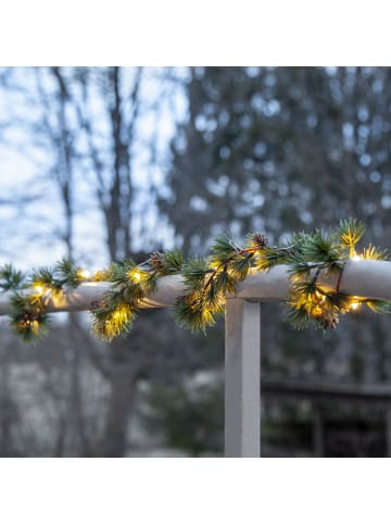 MARELIDA LED Tannengirlande Weihnachtsgirlande beleuchtet mit Timer L: 1,4m in grün