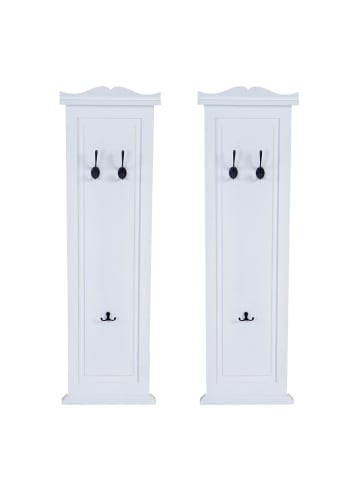 MCW 2er-Set Wandgarderobe, Weiß lackiert