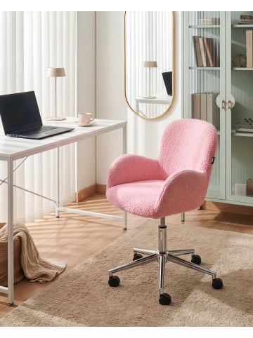 Beliani Bürostuhl PRIDDY in Rosa/Silber - (W) 60 x (H) 79 x (L) 60 cm
