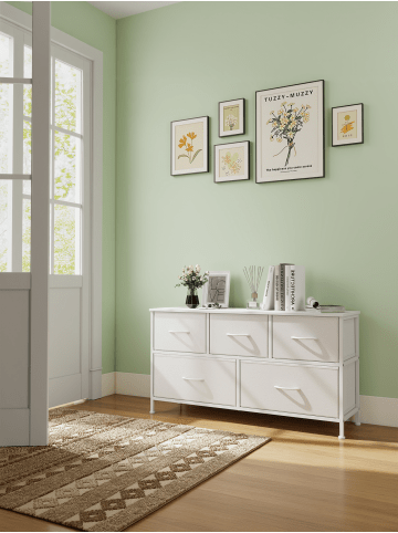 SONGMICS Kommode Bellah in Weiß - (B)98.9 x (H)52.3 x (T)30 cm