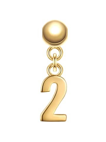 Glanzstücke München Charm Ziffer 2 aus Sterling Silber in gelbgold