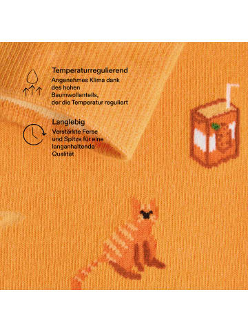 von Jungfeld Motivsocken Signature Icons in Peach Jam Orange