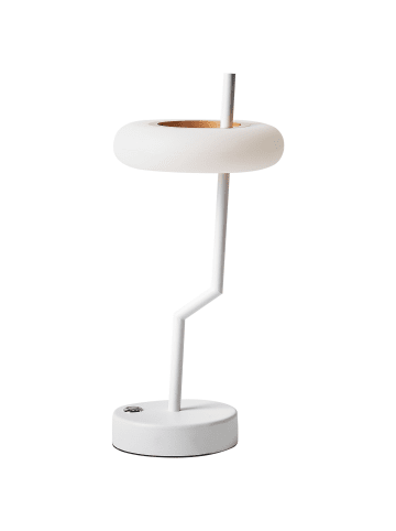 Beliani Tischleuchten ALVIELA in Weiß/Braun - (W) 16 x (H) 36 x (L) 16 cm