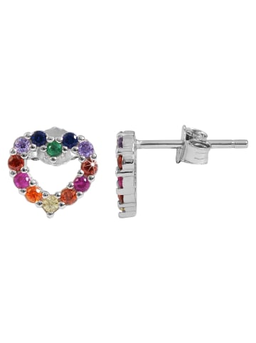 Adeliás Damen Ohrringe – Ohrstecker aus 925 Silber mit Zirkonia in silber