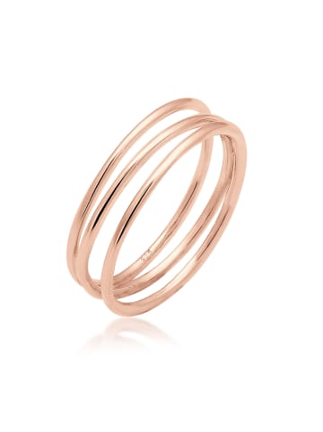 Elli Ring 925 Sterling Silber Ring Set, Spirale in Rosa