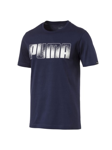 Puma T-shirt Rundhals Brand Tee in blau