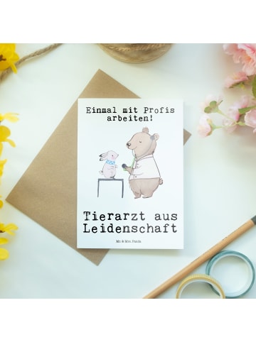 Mr. & Mrs. Panda Beileidskarte Tierarzt Leidenschaft mit Spruch in Weiß