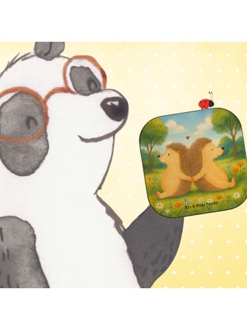 Mr. & Mrs. Panda Holzuntersetzer Igel händchenhaltend Design ohn... in Weiß