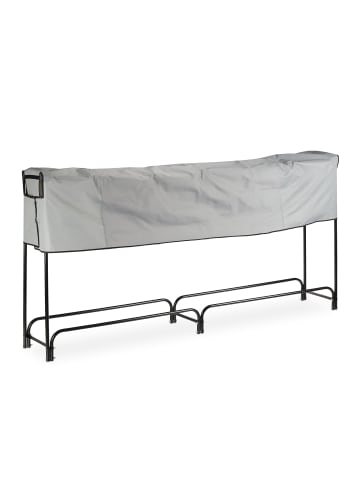 relaxdays Kaminholzregal Abdeckung in Schwarz - (B)245 x (H)122 x (T)40 cm