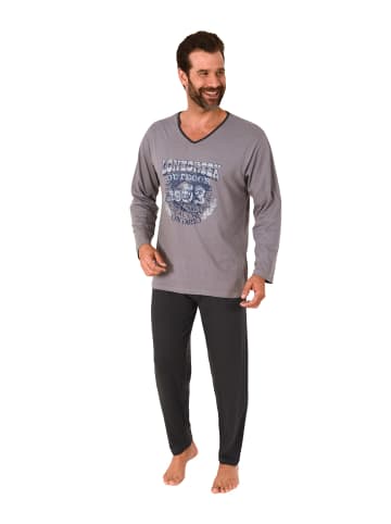 NORMANN Pyjama langarm Schlafanzug - 70369 in grau