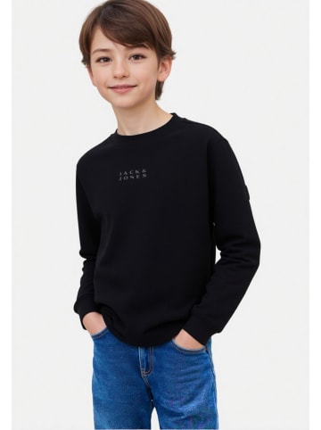 JACK & JONES Junior Sweatshirt 'Point Sweat Badge' in schwarz