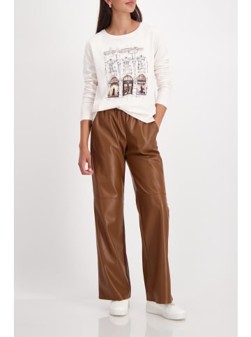 monari Langarmshirt Ciao Bella in beige