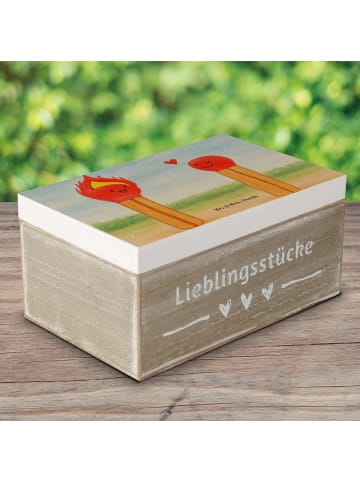 Mr. & Mrs. Panda Holzkiste Streichhölzer Design ohne Spruch in Weiß