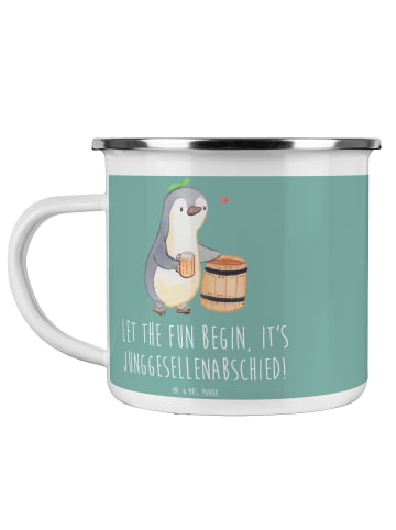 Mr. & Mrs. Panda Kaffeebecher Junggesellenabschied Spaß mit Spruch in Meeresbrise